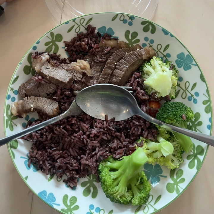 Rice, beef and broccoli from Jason’s August 20 food log