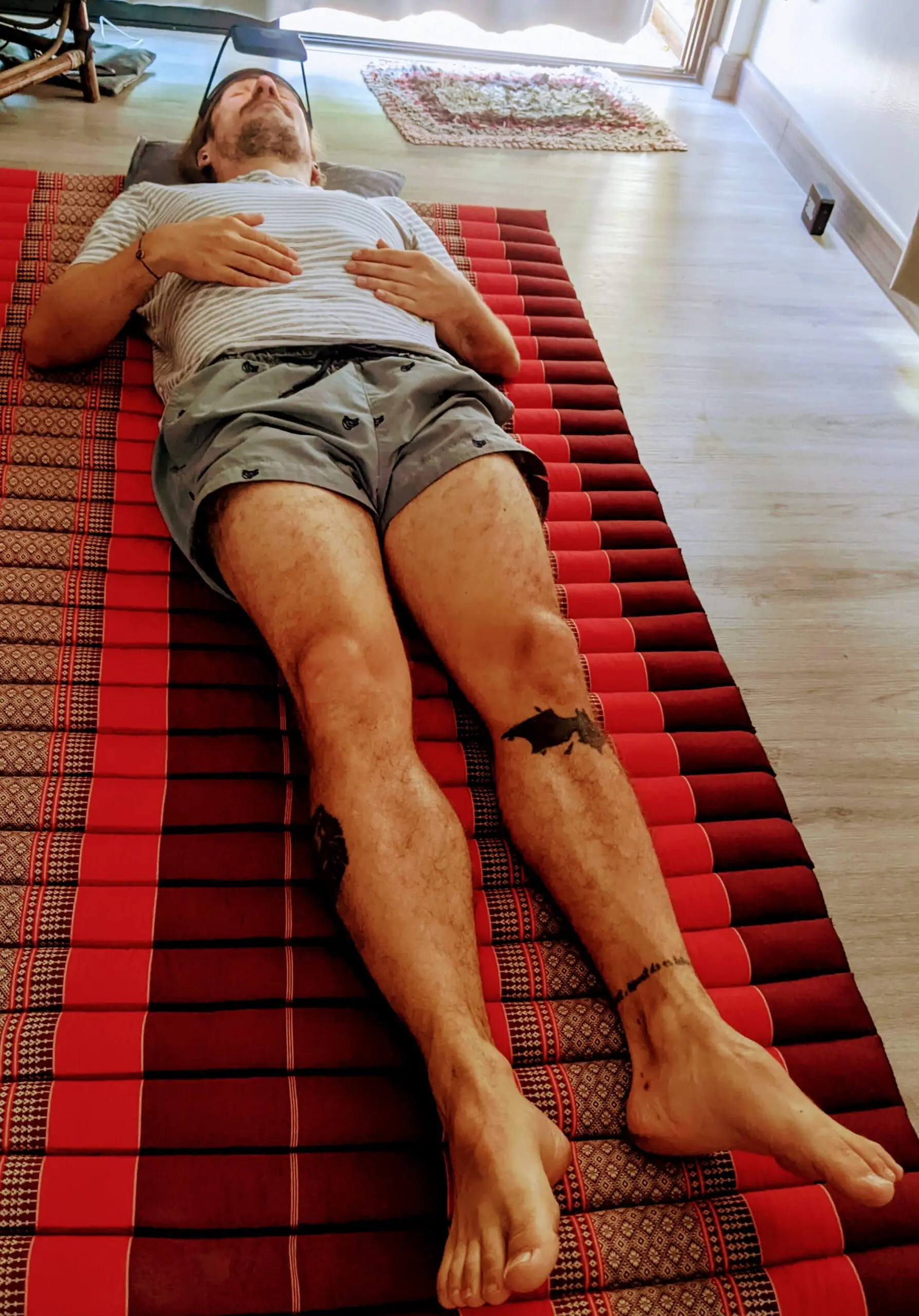 Guided nervous-system reset setup with breathwork tools