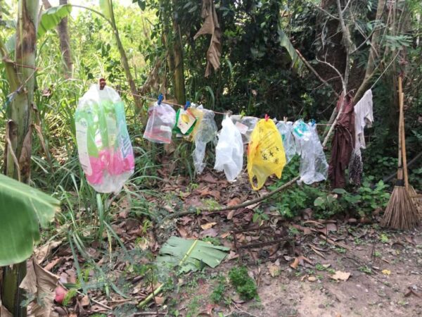 Washing and Drying Plastic to make Ecobricks at Gaia Ashram Ecovillage