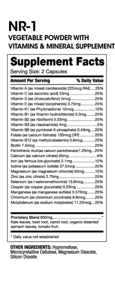 Prolon 1 Day Reset Review - NR-1 Vegetable Powder with Vitamins & Mineral Supplement Facts