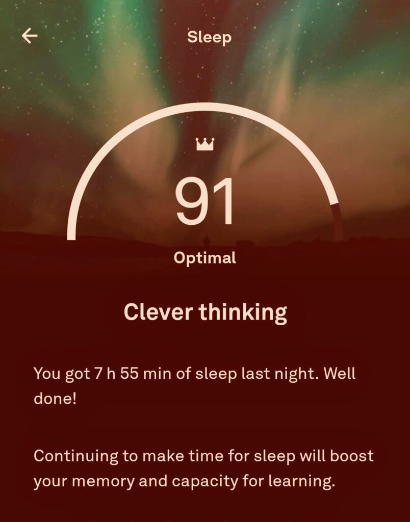 Oura Sleep Score AFTER Prolon 1 Day Reset