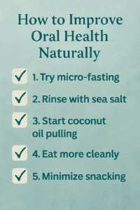 Coconut oil pulling benefits practice for maintaining oral microbiome health naturally