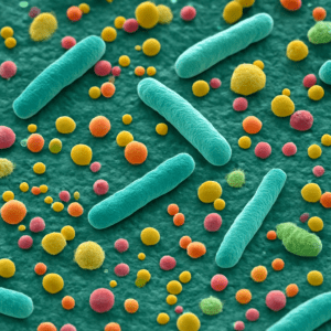 Microscopic view of a healthy oral microbiome supporting dental health