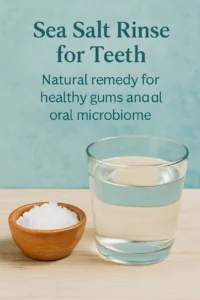 Natural sea salt rinse remedy for healthy gums and oral microbiome balance